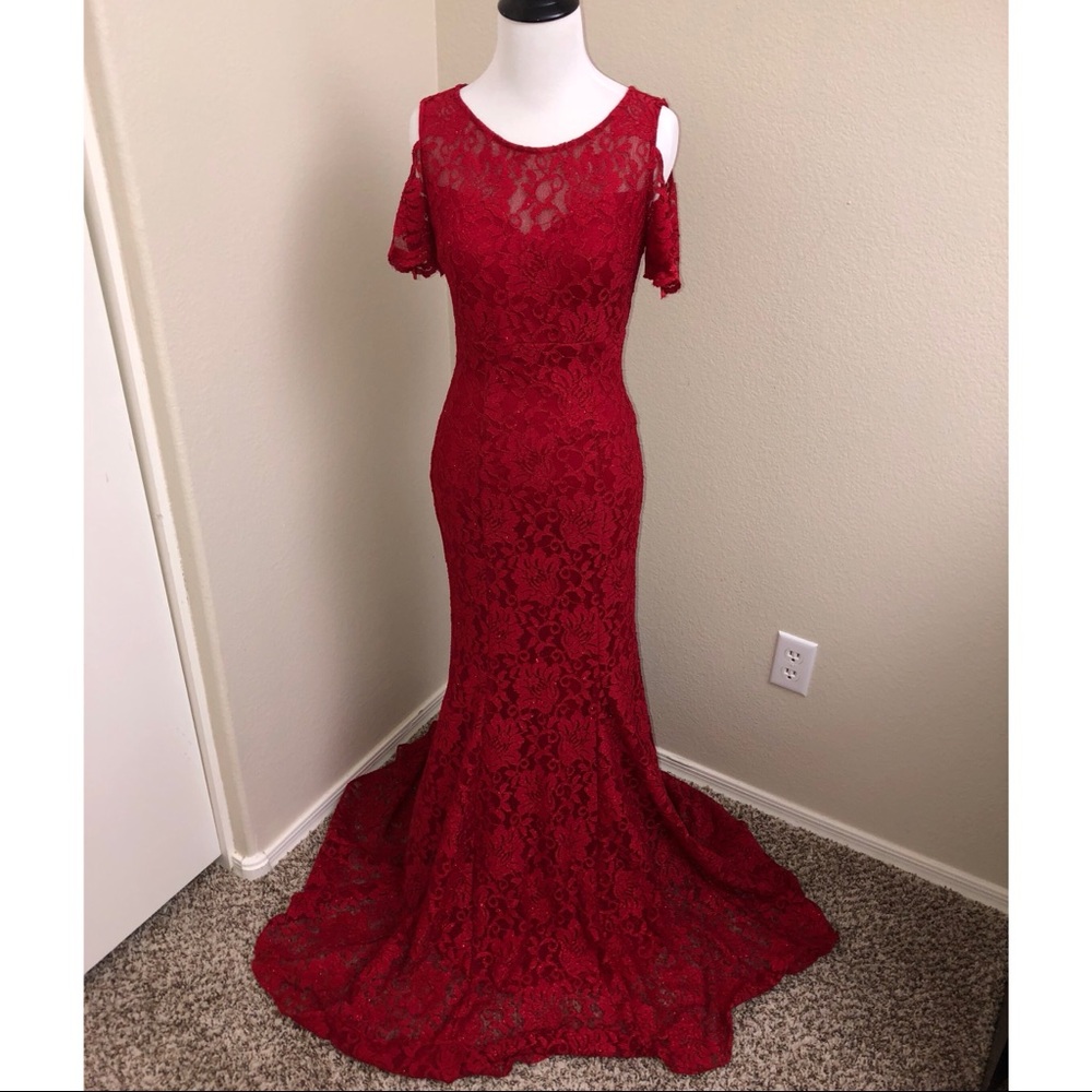 Red long dress